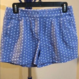 J-crew blue shorts with white polkadots